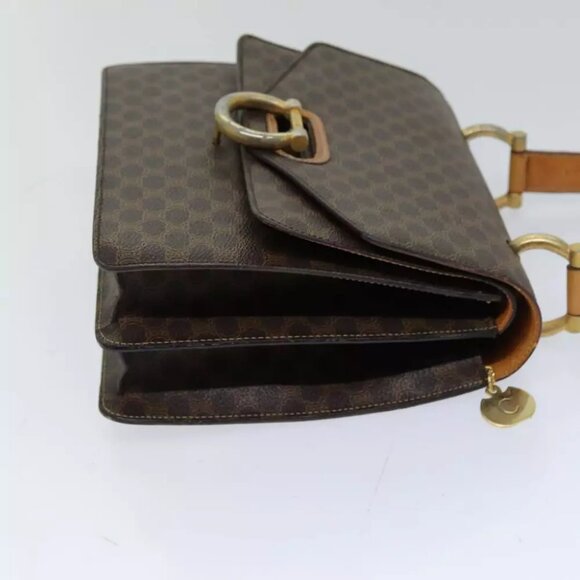 CELINE Macadam Canvas Hand Bag PVC Brown - Picture 4 of 16
